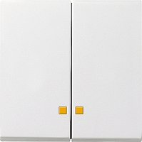 Лицевая панель Gira System55 для 2-кл. выключателя с подсветкой белый матовый